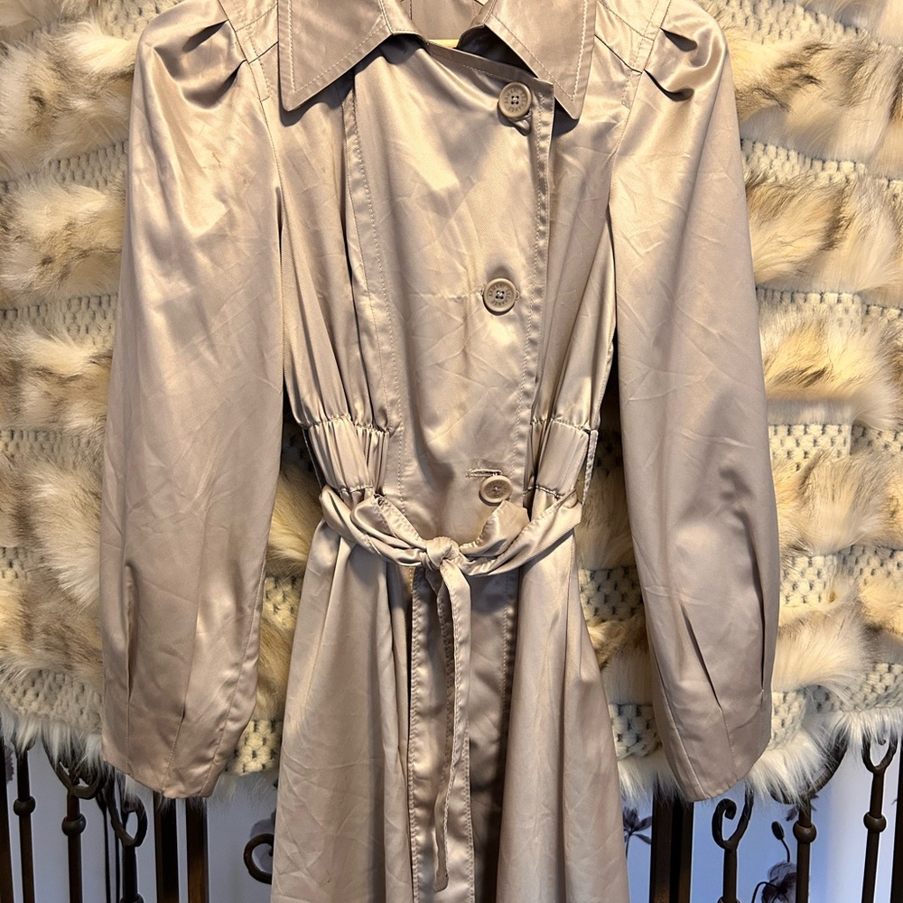 Authentic A/X Armani Exchange Tan Trench Coat with Belted Waist